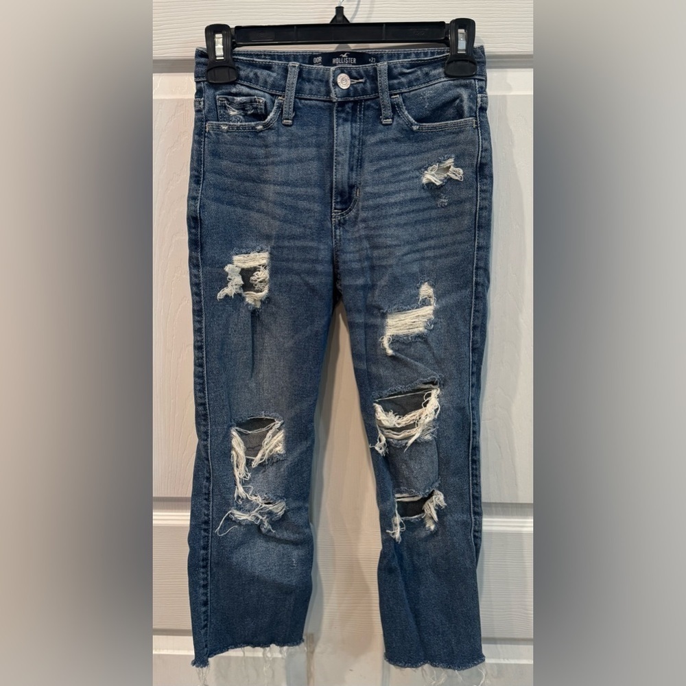 Hollister High Rise Crop Slim Straight Jeans Women’s Size 00
